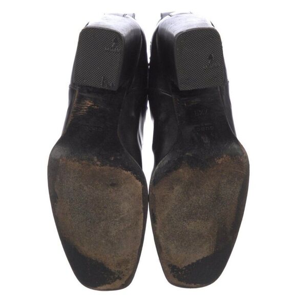 Gucci Authentic Solid Black Leather Block Heel Chelsea Boots 7.5 - Picture 5 of 9